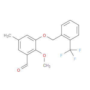 2-methoxy-5-methyl-3-((2-(trifluoromethyl)benzyl)oxy)benzaldehyde