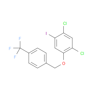 1,5-dichloro-2-iodo-4-((4-(trifluoromethyl)benzyl)oxy)benzene