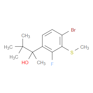 2-(4-bromo-2-fluoro-3-(methylthio)phenyl)-3,3-dimethylbutan-2-ol