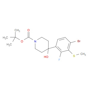 tert-butyl 4-(4-bromo-2-fluoro-3-(methylthio)phenyl)-4-hydroxypiperidine-1-carboxylate
