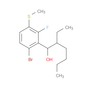 1-(6-bromo-2-fluoro-3-(methylthio)phenyl)-2-ethylhexan-1-ol