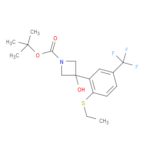 tert-butyl 3-(2-(ethylthio)-5-(trifluoromethyl)phenyl)-3-hydroxyazetidine-1-carboxylate