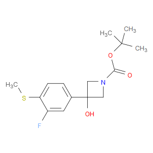 tert-butyl 3-(3-fluoro-4-(methylthio)phenyl)-3-hydroxyazetidine-1-carboxylate