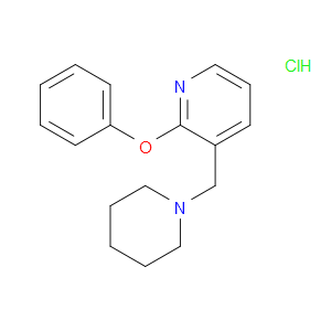 Pyridine, 2-phenoxy-3-(1-piperidinylmethyl)-, hydrochloride (1:1)