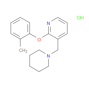 Pyridine, 2-(2-methylphenoxy)-3-(1-piperidinylmethyl)-, hydrochloride (1:1)