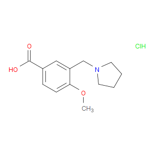 Benzoic acid, 4-methoxy-3-(1-pyrrolidinylmethyl)-, hydrochloride (1:1)