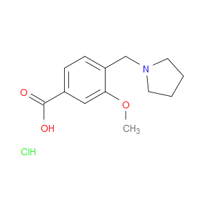 Benzoic acid, 3-methoxy-4-(1-pyrrolidinylmethyl)-, hydrochloride (1:1)