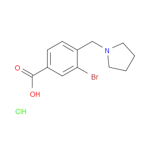 Benzoic acid, 3-bromo-4-(1-pyrrolidinylmethyl)-, hydrochloride (1:1)
