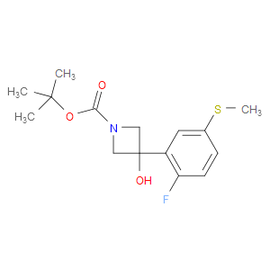 tert-butyl 3-(2-fluoro-5-(methylthio)phenyl)-3-hydroxyazetidine-1-carboxylate