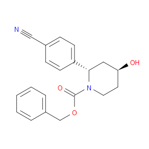 Phenylmethyl (2S,4S)-2-(4-cyanophenyl)-4-hydroxy-1-piperidinecarboxylate