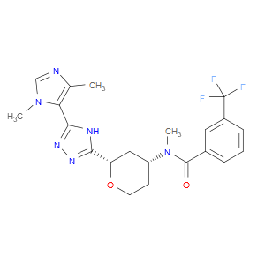 N-((2S,4R)-2-(5-(1,4-dimethyl-1H-imidazol-5-yl)-4H-1,2,4-triazol-3-yl)tetrahydro-2H-pyran-4-yl)-N-methyl-3-(trifluoromethyl)benzamide