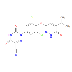 2-(3,5-dichloro-4-((5-isopropyl-6-oxo-1,6-dihydropyridazin-3-yl)oxy)phenyl)-3,5-dioxo-2,3,4,5-tetrahydro-1,2,4-triazine-6-carbonitrile