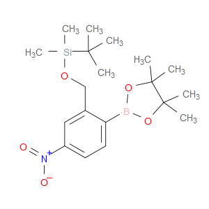tert-butyldimethyl((5-nitro-2-(4,4,5,5-tetramethyl-1,3,2-dioxaborolan-2-yl)benzyl)oxy)silane