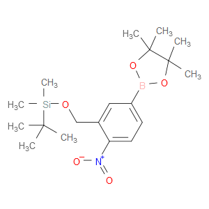 tert-butyldimethyl((2-nitro-5-(4,4,5,5-tetramethyl-1,3,2-dioxaborolan-2-yl)benzyl)oxy)silane
