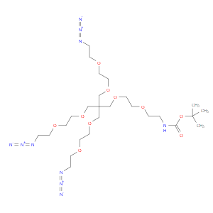 tert-butyl (15-azido-8,8-bis((2-(2-azidoethoxy)ethoxy)methyl)-3,6,10,13-tetraoxapentadecyl)carbamate