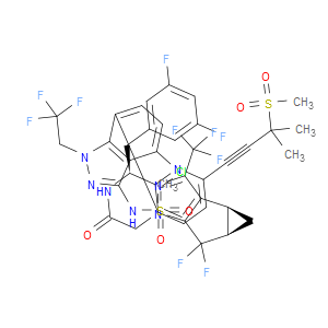 N-((S)-1-(3-(4-chloro-3-(methylsulfonamido)-1-(2,2,2-trifluoroethyl)-1H-indazol-7-yl)-6-(3-methyl-3-(methylsulfonyl)but-1-yn-1-yl)pyridin-2-yl)-2-(3,5-difluorophenyl)ethyl)-2-((3bS,4aR)-5,5-difluoro-3-(trifluoromethyl)-3b,4,4a,5-tetrahydro-1H-cyclopropa[3