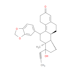 Estra-4,9-dien-3-one, 11-(1,3-benzodioxol-5-yl)-17-hydroxy-17-(1-propyn-1-yl)