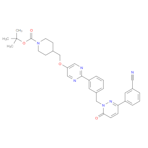 tert-butyl 4-(((2-(3-((3-(3-cyanophenyl)-6-oxopyridazin-1(6H)-yl)methyl)phenyl)pyrimidin-5-yl)oxy)methyl)piperidine-1-carboxylate
