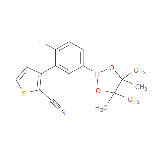 3-(2-fluoro-5-(4,4,5,5-tetramethyl-1,3,2-dioxaborolan-2-yl)phenyl)thiophene-2-carbonitrile