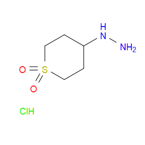 Hydrazine, (tetrahydro-1,1-dioxido-2H-thiopyran-4-yl)-, hydrochloride (1:1)