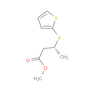 Butanoic acid, 3-(2-thienylthio)-, methyl ester, (R)-