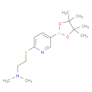 N,N-dimethyl-2-((5-(4,4,5,5-tetramethyl-1,3,2-dioxaborolan-2-yl)pyridin-2-yl)thio)ethanamine