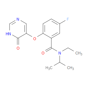 N-ethyl-5-fluoro-N-isopropyl-2-((6-oxo-1,6-dihydropyrimidin-5-yl)oxy)benzamide